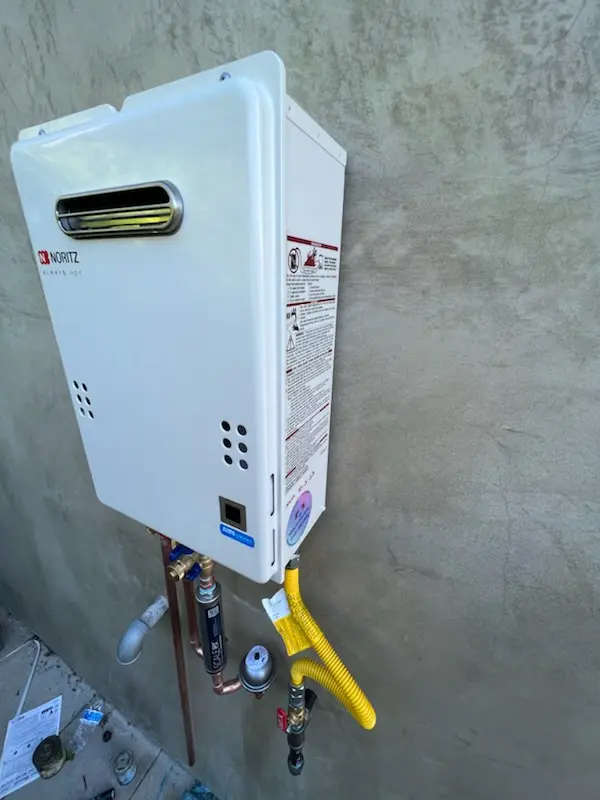 Tankless water heater installation for Temple Crest homes